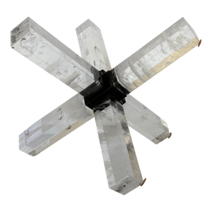 Revelation Modern Faux Quartz Crystal Double Cross Sculpture