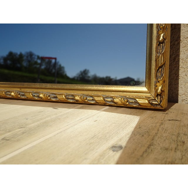 Gold Wood and Gilded Stucco Mirror, 1950s For Sale - Image 8 of 14