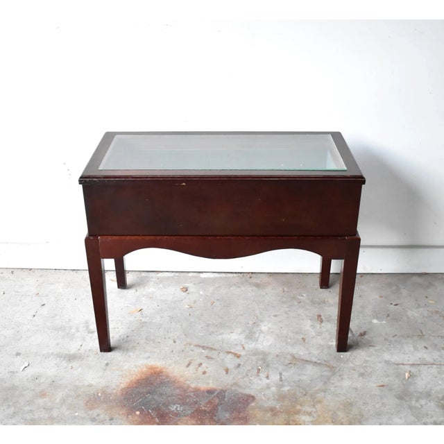 Mid 20th Century Vintage Display Dark Wood Side Table For Sale - Image 5 of 12