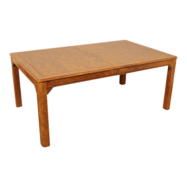 Vintage Thomasville Oak Parquet Top Parsons Dining Table Chairish