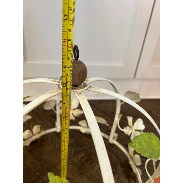 1970s Vintage Italian Tole Metal Floral Utensils/ Light Hanging Ornament For Sale - Image 4 of 12