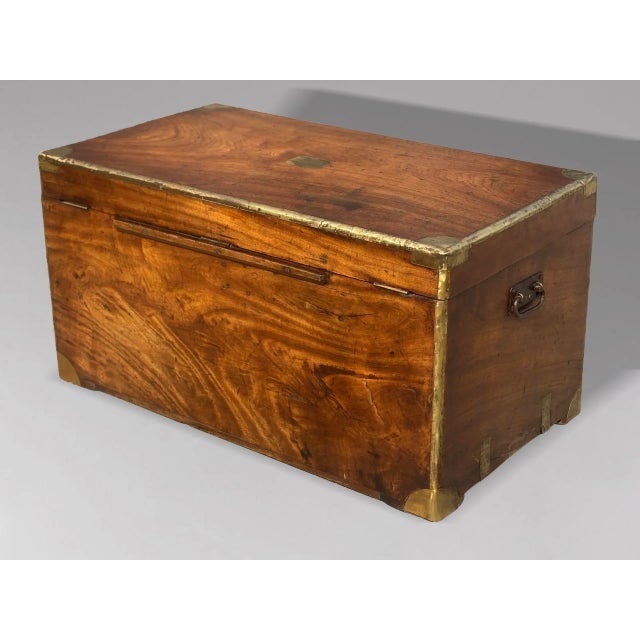 Metal Large Camphor Wood Campaign Trunk, 1880s For Sale - Image 7 of 13