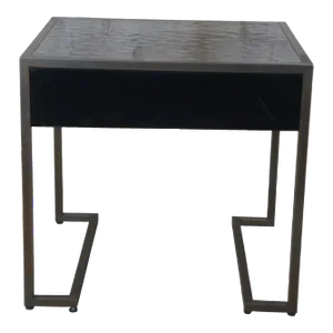 Late 20th Century Baker Milling Road Kara Mann Modern Lacquer & Metal Nightstand