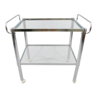 1960s Chrome Bar Cart For Sale