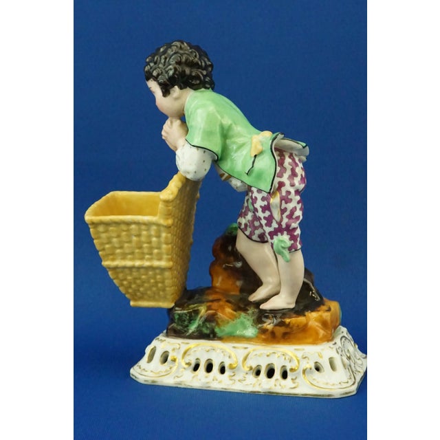 Traditional Early 19th Century Porcelain Figurine of Child with Basket by Jacob Petit, France For Sale - Image 3 of 18