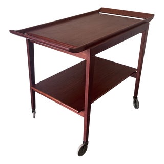 Danish Teak Trolley with Removable Tray from Søborg Møbelfabrik, 1960s For Sale