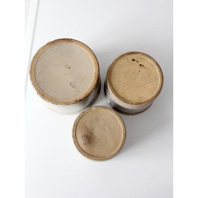 Ceramic Vintage Stoneware Crocks Set of 3 For Sale - Image 7 of 13