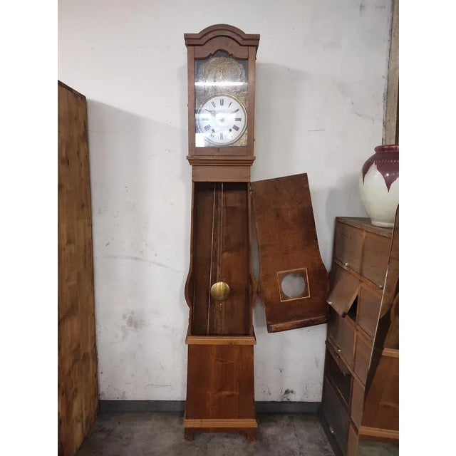 Comtoise Clock in Fir and Hammered Brass from Befos For Sale - Image 3 of 8