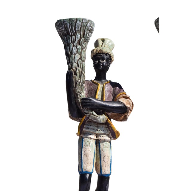 Mid 20th Century Venetian Blackamoor Figural Candlesticks For Sale In San Diego - Image 6 of 9