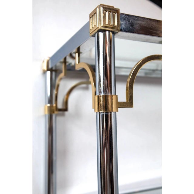 1970s Vintage Chrome and Brass Chinoiserie Style Étagère For Sale - Image 18 of 18
