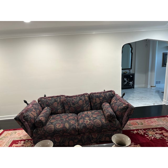 Vintage Custom-Made Tapestry Couch For Sale - Image 12 of 15