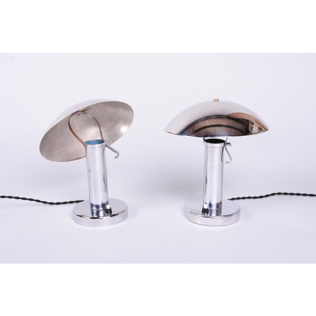 Bauhaus Chrome Table Lamps from Miroslav Prokop, Czech, 1930s, Set of 2 For Sale - Image 13 of 13