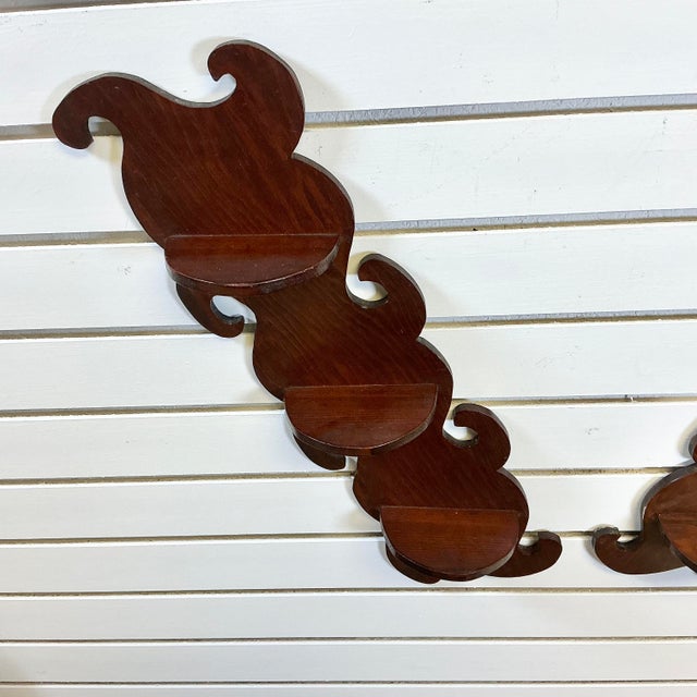 1940s 1940s Vintage Americana Boho Chic Folk Art Wall Mounted Display Shelves - A Pair For Sale - Image 5 of 10