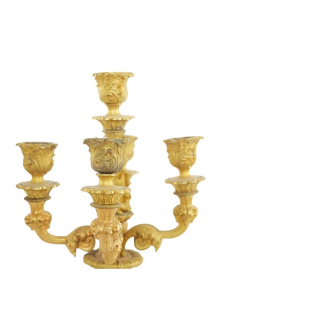 Metal 19th Century Gilt Bronze Five Arms Candelabra - a Pair For Sale - Image 7 of 12