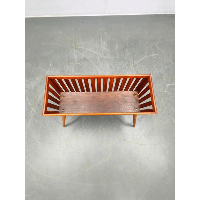 Mid-Century Danish Teak Planter with Brass Feet, 1960s For Sale - Image 6 of 10