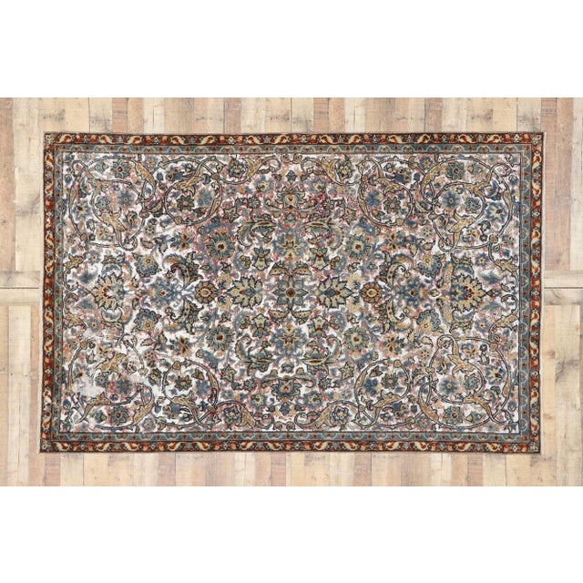 Beige Antique Persian Tabriz Rug - 05'09 X 08'11 For Sale - Image 8 of 9