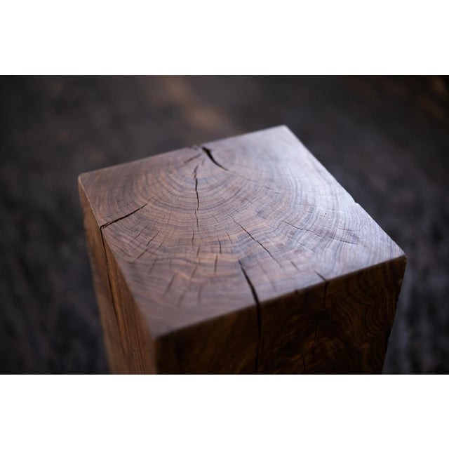 Hyo Table Walnut | Walnut Wood Cube Side Table | Chairish