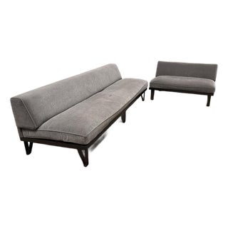 Bespoke Upholstered Armless Mohair Sofas (Set of 2) For Sale