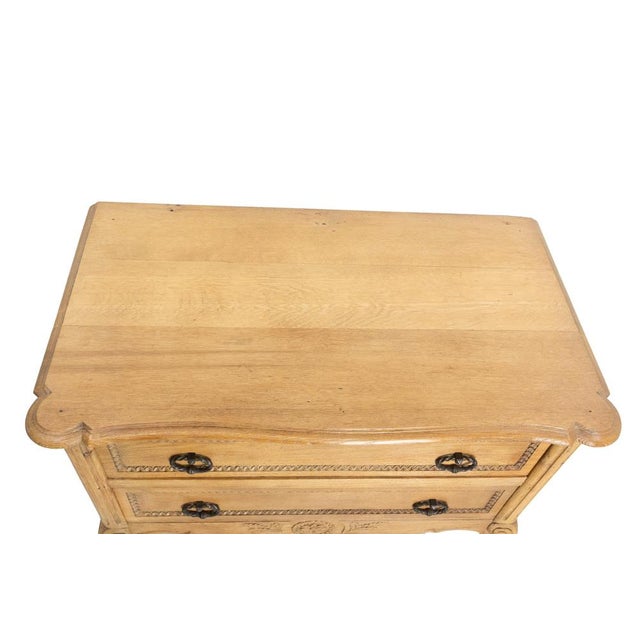 French Louis XV Style Oak Commode with Drawers, 1940 For Sale - Image 9 of 12