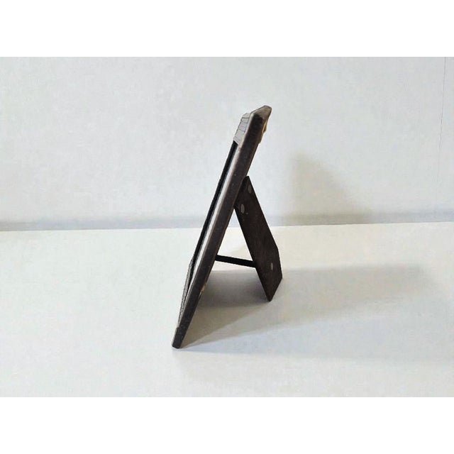 Metal Vintage Cartier Style Brass and Chrome Picture Frame For Sale - Image 7 of 12