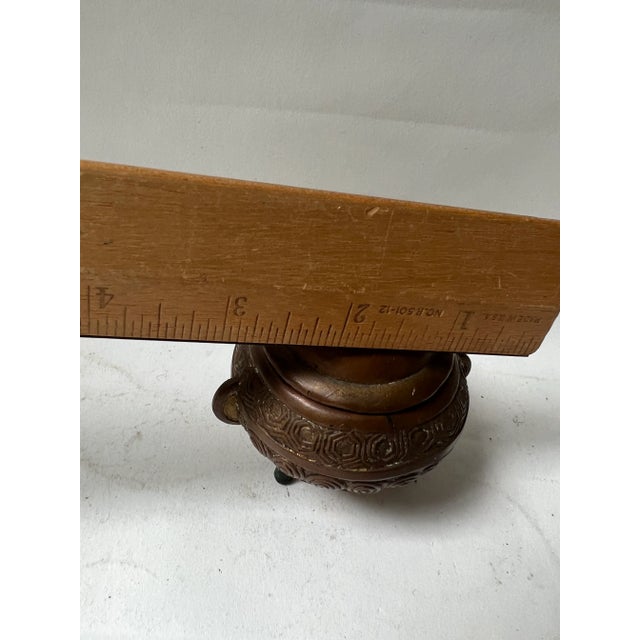 Metal Mid 20th Century High Relief Bronze Foo Dog Asian Incense Burner For Sale - Image 7 of 13