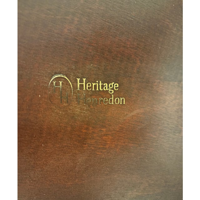 Henredon Pair of 1960s Heritage Henredon Mid-Century Ming Style Mahogany Side Tables For Sale - Image 4 of 11