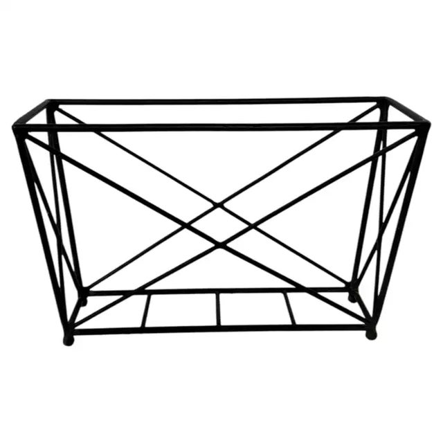 1970s Neoclassical French Directoire Style Black Iron Magazine Holder For Sale - Image 5 of 9