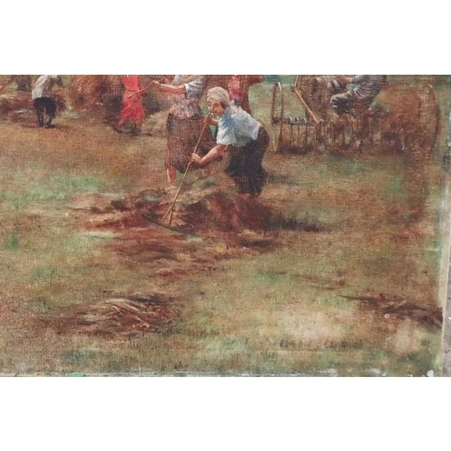 Harvest Wheat Fields Collective Farm Soviet Art Ukrainian Artist Sviridov (Copy) 80-120 1950s For Sale - Image 6 of 6