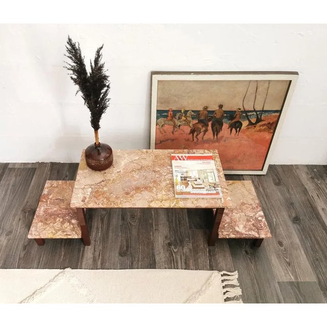 Stone Mid-Century 3-Level Flower Bench with Marble Tops, 1960 For Sale - Image 7 of 13