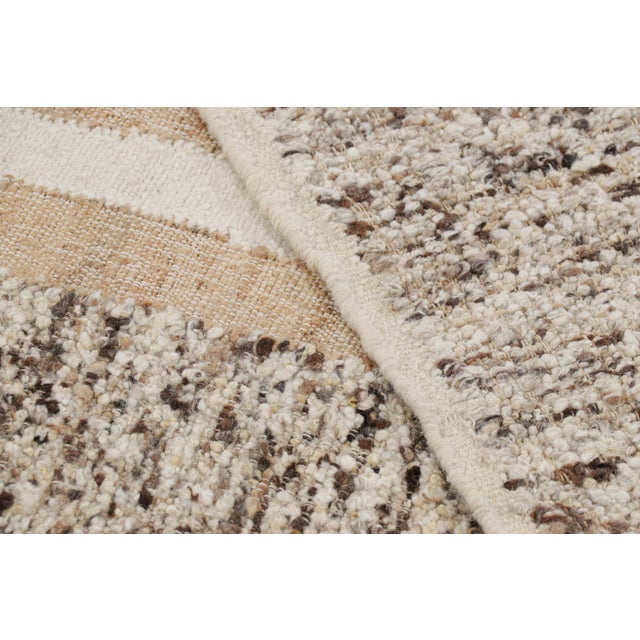 Textile Rug & Kilim’s Abstract Flatweave with Cream and Beige Geometric Patterns - 8x10 For Sale - Image 7 of 7