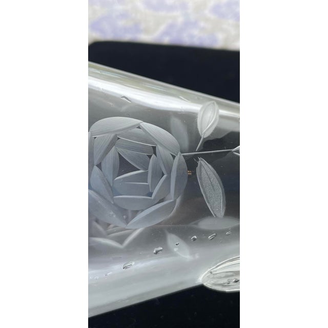 Vintage Roumanian Etched Glass Wine Decanter For Sale In San Diego - Image 6 of 8