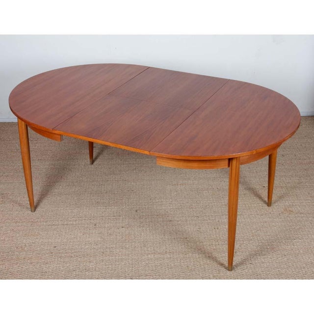 Round Extendable Wooden Dining Table, 1960s For Sale - Image 6 of 8