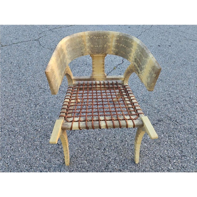 Klismos Lizard Skin Leather Chair Scala Style For Sale - Image 11 of 14