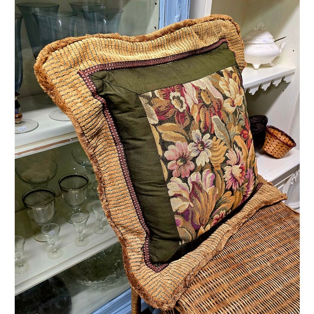 Floral AubussonThrow Pillow For Sale In New York - Image 6 of 9