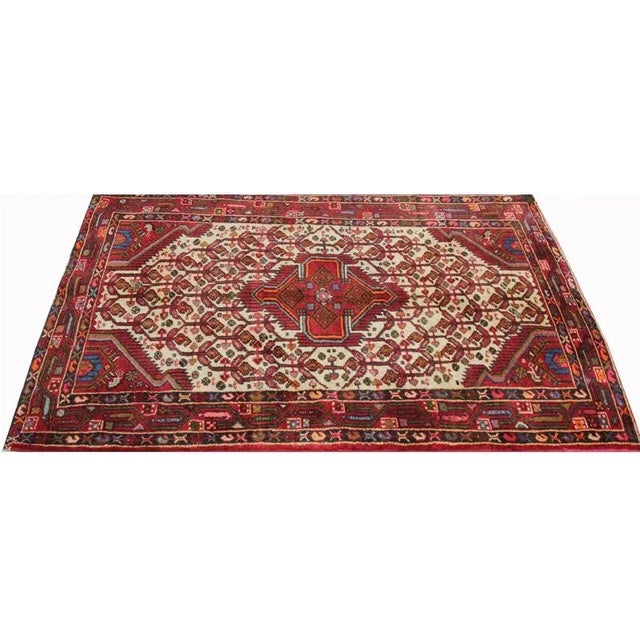 1990s Persian Hamedan Area Rug 3’4″ X 5’1″ For Sale - Image 10 of 11