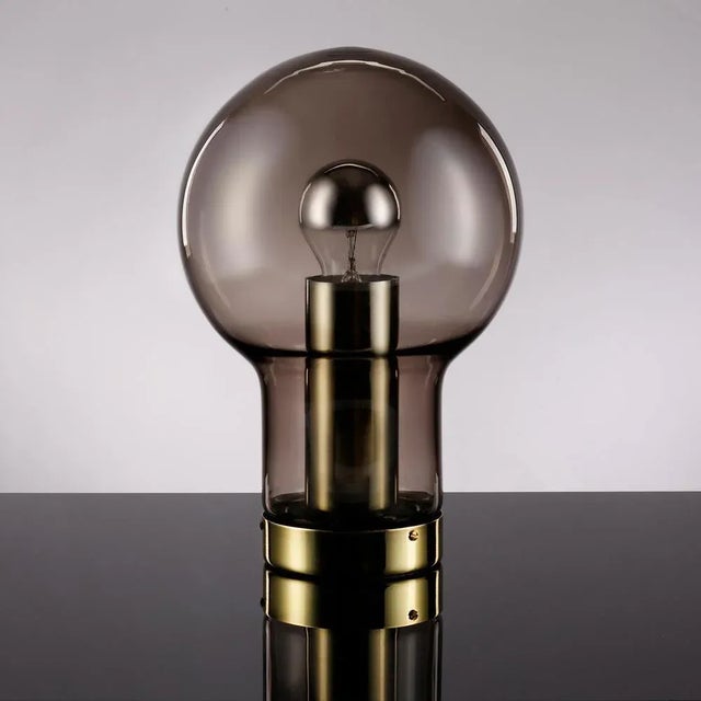 Maxi Bulb Ceiling Lamp in Smoked Glass by Franck Ligtelijn for Raak Amsterdam, Netherlands, 1960s, Set of 2 For Sale - Image 4 of 5