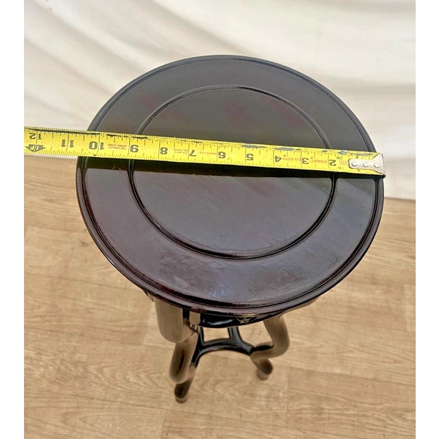Vintage Mahogany Plant Stand Pedestal Prunus Root Carved Tall Jardinière Table For Sale - Image 11 of 12
