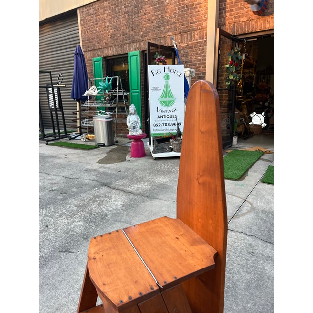 1970s Antique Step Ladder Handmade With Ironing Board and Chair Conversion Americana Style For Sale - Image 5 of 7
