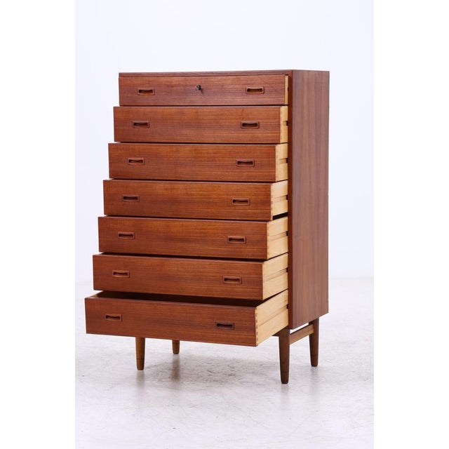 Vintage Teak Tallboy Chest of Drawers For Sale - Image 5 of 14