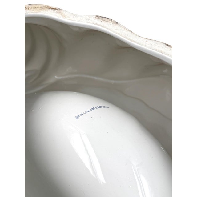 Ceramic Hollywood Regency Great Ceramic Shell Sculpture, Italy 1970s For Sale - Image 7 of 12