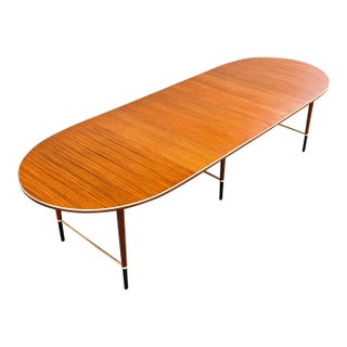 Restored 1950s Paul McCobb Mahogany & Brass "Connoisseur Collection" Expandable Dining Table For Sale