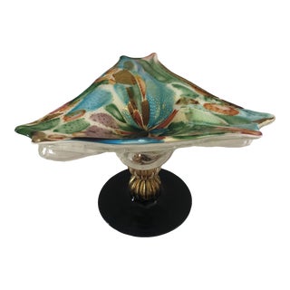 Vintage Dino Martens Murano Glass Compote For Sale