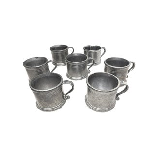 1950s Vintage Mid Century Wilton Pewter Mugs, Made in the Usa - Set of 7 For Sale