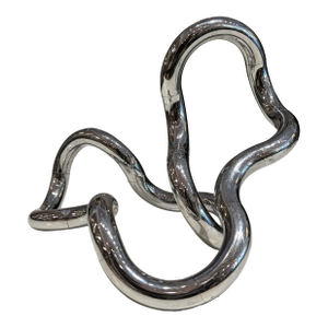 Richard X. Zawitz Chrome Tangle Sculpture, Postmodern Design Object, Circa 1980s