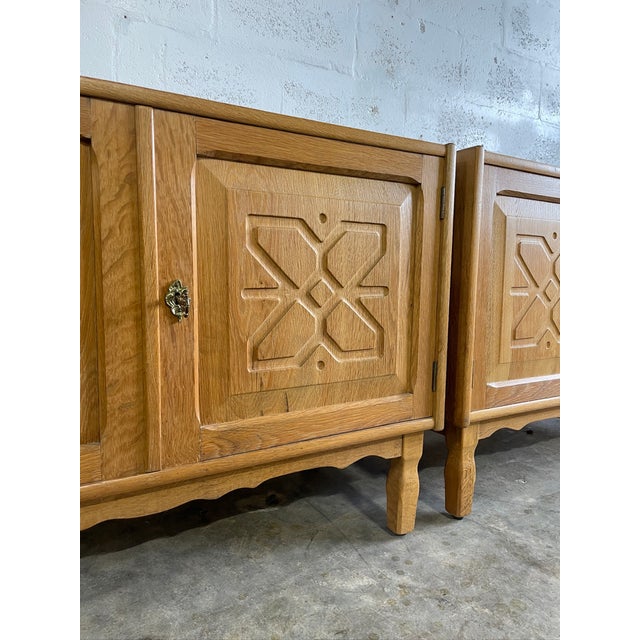 Brutalist Henning Kjaernulf Oak Brutalist Danish Side Tables or Nightstands For Sale - Image 3 of 7