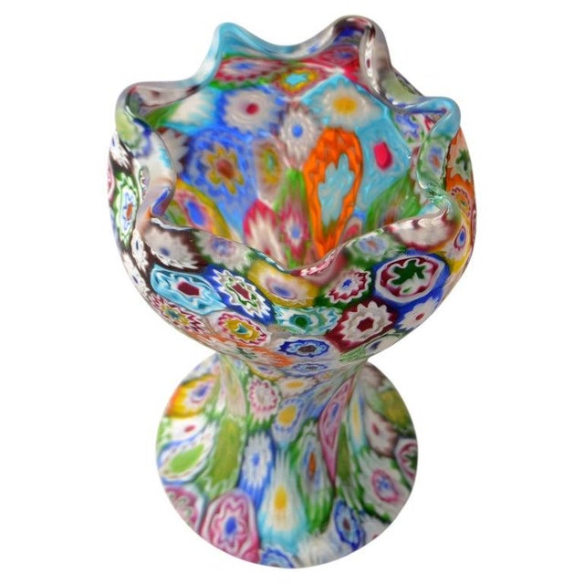 1960s Italian Blown Glass Colorful Millefiori Vase Mid-Century Modern Boho Chic For Sale - Image 11 of 13
