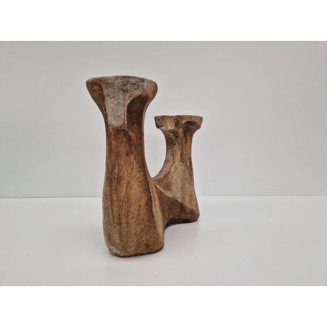 Modern Brutalist Ceramic Candleholder by Gerhard Liebenthron, 1987 For Sale - Image 3 of 8