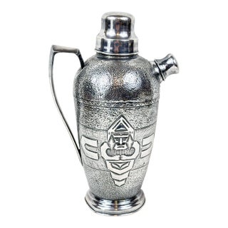 Vintage .900 Silver Pre-Columbian Design Cocktail Shaker For Sale