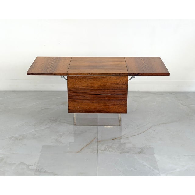 Rare Rosewood & Lucite Tic-Tac-Toe Expandable Coffee Table by Vladimir Kagan For Sale In Las Vegas - Image 6 of 11