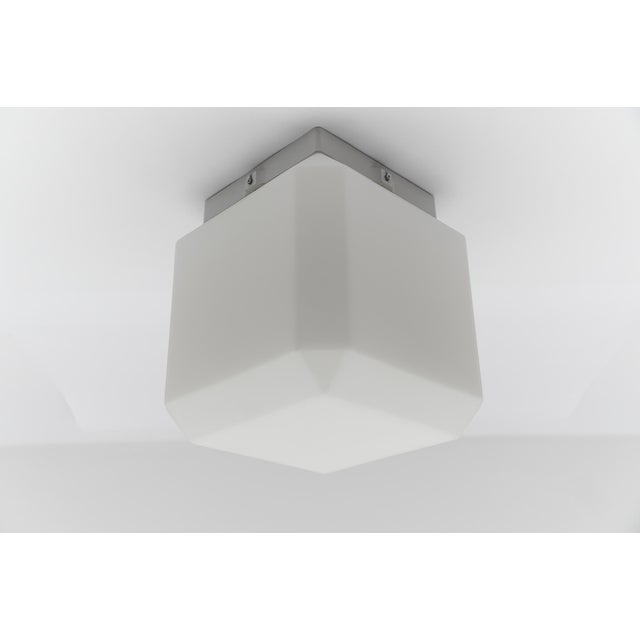 Vintage German Cube Flush Mount in Opaline Glass, 1960s For Sale - Image 18 of 18
